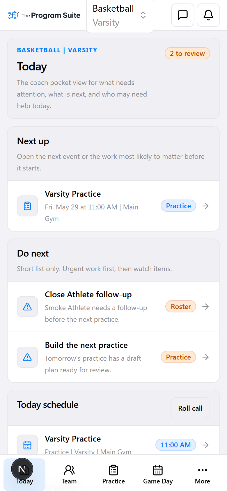 The Program Suite mobile app